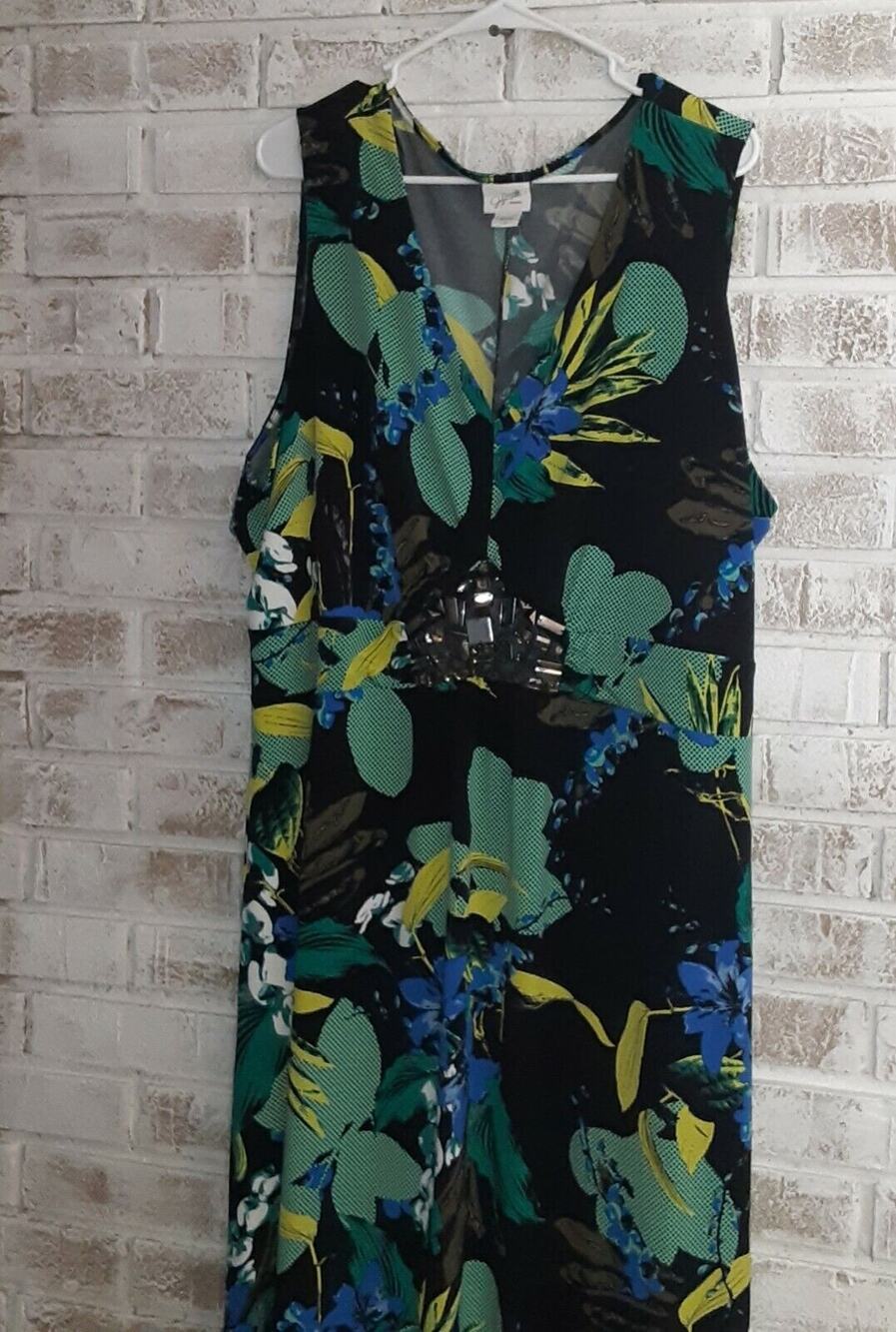 Vintage Jacklyn Smith Maxi Dress sz 3X Bedazzled Comfort